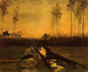 Landscape at Dusk -  Vincent Van Gogh Oil Painting