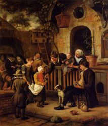 The Little Alms Collector -   Jan Steen oil painting