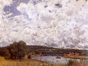 The Seine at Suresnes - Alfred Sisley Oil Painting
