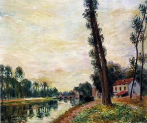 The Banks of the Loing -  Alfred Sisley Oil Painting