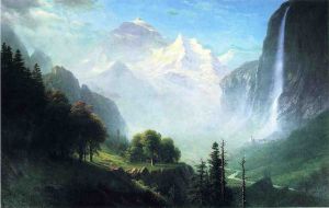 Staubbach Falls, Near Lauterbrunnen, Switzerland -   Albert Bierstadt Oil Painting