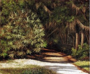 Forest Scene with Moss-Covered Trees and Bamboo - Oil Painting Reproduction On Canvas