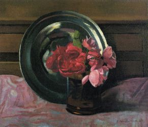 Still Life with Roses - Felix Vallotton Oil Painting