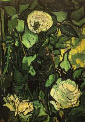 Roses and Beetle - Vincent Van Gogh Oil Painting
