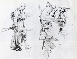 Two studies for soldiers of Gassed - John Singer Sargent Oil Painting