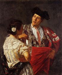 Offering the Panel to the Bullfighter -  Mary Cassatt Oil Painting