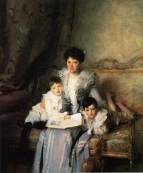 Mrs. Arthur Knowles and her Two Sons - John Singer Sargent Oil Painting