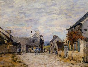 Village Street-Louveciennes - Oil Painting Reproduction On Canvas
