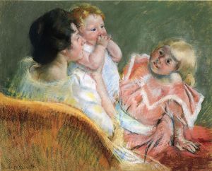 Mother and Children -   Mary Cassatt oil painting,