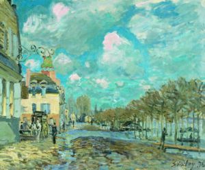 Flood at Port-Marly V - Alfred Sisley Oil Painting