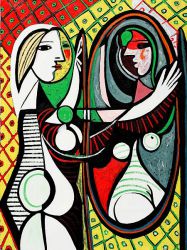 Girl Before a Mirror III -   Pablo Picasso Oil Painting