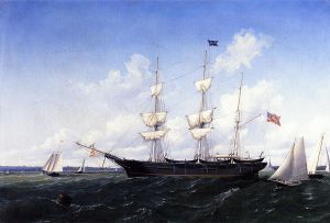 Whaling Bark \'J. D. Thompson\' of New Bedford -  William Bradford Oil Painting