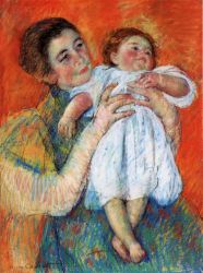 The Barefoot Child -   Mary Cassatt oil painting,