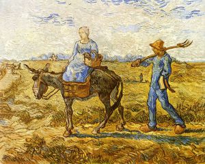 Morning: Peasant Couple Going to Work (after Millet) -  Vincent Van Gogh Oil Painting