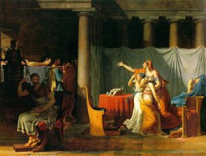 The Lictors Bring to Brutus the Bodies of His Sons - Jacques-Louis David Oil Painting