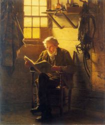 An Idle Hour -  John George Brown Oil Painting