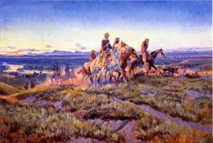 Men of the Open Range - Charles Marion Russell Oil Painting