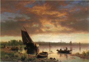 Harbor Scene -   Albert Bierstadt Oil Painting