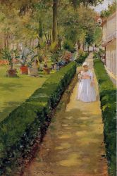 Child on a Garden Walk -   William Merritt Chase Oil Painting