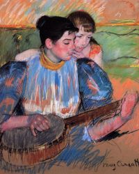 The Banjo Lesson -   Mary Cassatt Oil Painting