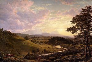 View near Stockbridge, Mass. -   Frederic Edwin Church Oil Painting