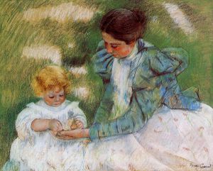 Mother Playing with Her Child -   Mary Cassatt oil painting,