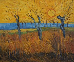 Willows at Sunset II -  Vincent Van Gogh Oil Painting