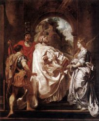 St Gregory the Great with Saints -   Peter Paul Rubens oil painting