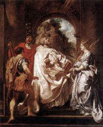 St Gregory the Great with Saints - Peter Paul Rubens oil painting