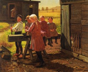 The Industrious Family -   John George Brown Oil Painting