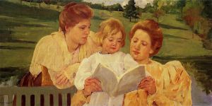 The Garden Reading - Mary Cassatt oil painting,