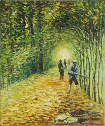 The Shoot (The Avenue in The Park, Montgeron) - Claude Monet Oil Painting