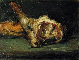 Still Life-Bread and Leg of Lamb -   Paul Cezanne Oil Painting