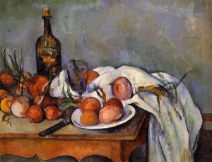 Still Life with Red Onions - Paul Cezanne Oil Painting