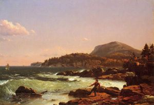 View of Newport Mountain, Mount Desert -  Frederic Edwin Church Oil Painting