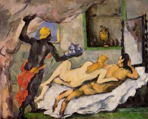 Afternoon in Naples with a Black Servant -   Paul Cezanne Oil Painting