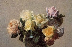Roses 3 - Henri Fantin-Latour Oil Painting