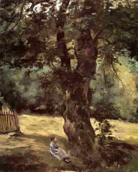 Woman Seated under a Tree -  Gustave Caillebotte Oil Painting