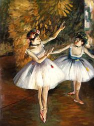 Two Dancers On Stage II -   Edgar Degas Oil Painting