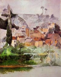 Medan: Chateau and Village -  Paul Cezanne Oil Painting