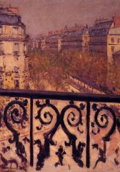 A Balcony in Paris - Gustave Caillebotte Oil Painting