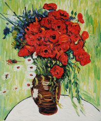 Vase with Daisies and Poppies - Vincent Van Gogh Oil Painting