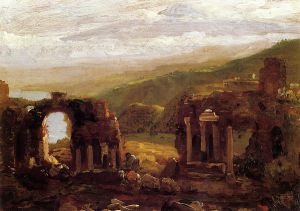 The Ruins of Taormina -  Thomas Cole Oil Painting