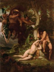 The Expulsion of Adam and Eve from the Garden of Paradise - Alexandre Cabanel Oil Painting,