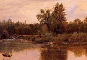 Landscape, New Hampshire - Albert Bierstadt Oil Painting