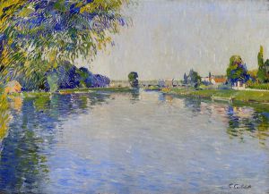 View of the Seine in the Direction of the Pont de Bezons -  Gustave Caillebotte Oil Painting