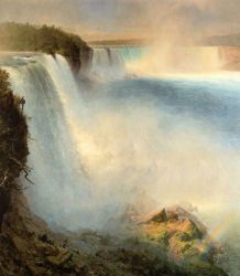 Niagara Falls from the American Side -   Frederic Edwin Church Oil Painting