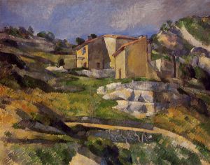 Houses in Provence-the Riaux Valley near L'Estaque - Paul Cezanne Oil Painting