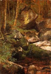 Forest Stream - Albert Bierstadt Oil Painting