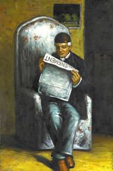 Artist\'s Father Reading -   Paul Cezanne Oil Painting